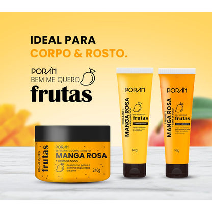 Kit de cuidado facial y corporal Mango 🥭 Exfoliante, Crema y Jabón.